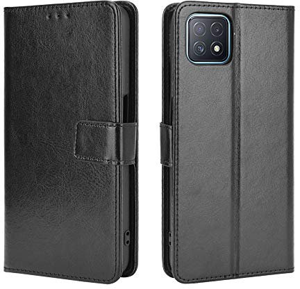 BellaCase Oppo A73 5G/A72 5G Coque [Étui Portefeuille] [Fonction Support] [Slots pour Cartes] [Couverture à Rabat Magnétique] Compatible avec Le Smartphone Oppo A73 5G,Oppo A72 5G(Noir)