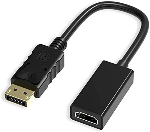 SUMPIGGER Displayport to HDMI Adapter, 4K Gold-Plated Displayport (DP) Male to HDMI Female Converter with Audio Support 4K 1080P for Lenovo, Dell, HP, Asus and other brand (Black)