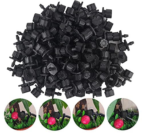 MSDADA-Gocciolatore Irrigazione,110 Pezzi Gocciolatore Impianto Automatico Micro Goccia,Irrigazione Tubo Gocciolatori,Regolabile,per Irrigazione Giardino, Prato e Vaso di Fiori(Nero)