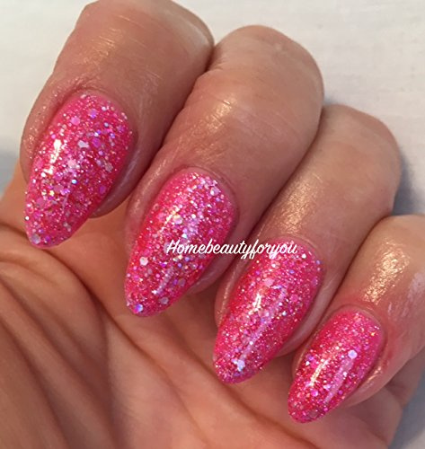 Bluesky Gel Polish GLITTER DIAMOND RANGE BLZ CHOOSE YOUR COLOR GLITTER GEL UV LED Soak Off 10ml (BLZ 04 Pink Glitter)
