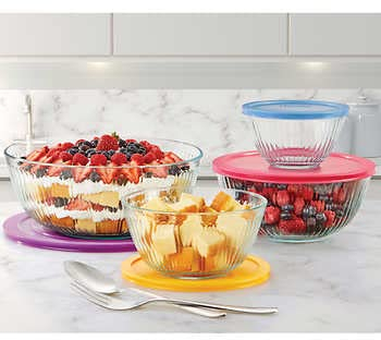 Pyrex Glass Mixing Bowls with Lids (8-Piece Set)
