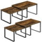 4-Pack Wooden Kitchen Shelf Organizer for Cabinet, Expandable & Stackable Counter Cupboard Organiser, Storage Rack for Bathroom, Kitchen, Laundry Room Brown