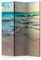 murando Akusticher Raumteiler Strand am Meer Foto Paravent 135x172 cm beidseitig auf Vlies-Leinwand Bedruckt Akustikschaum Trennwand Spanische Wand Sichtschutz Home Office Natur c-B-0358-z-b