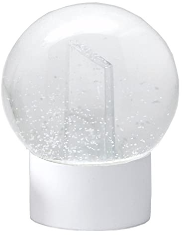 Snowglobe for You 40075 Boule à neige en verre rempli avec socle en plastique blanc rond 100 mm de diamètre