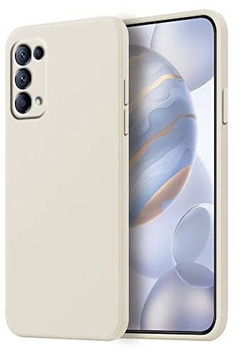 HONLEN Hülle für Oppo Find X3 Lite Schutzhülle Case, (6.43 Inches) Liquid TPU Silicone Handyhülle mit Fallschutz Silikon Cover Altweiß