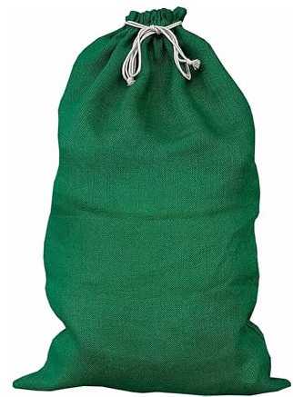 Großer Nikolaussack, Weihnachts-Sack, Weihnachten, Winter - Jute- (Grün, 100x60 cm)