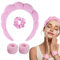 WD&CD Stirnband, Damen Spa Haarband Haarband, Make up Stirnband Handgelenk Waschband Set für Hautpflege, Gesichtsreinigung, Dusche-Pink