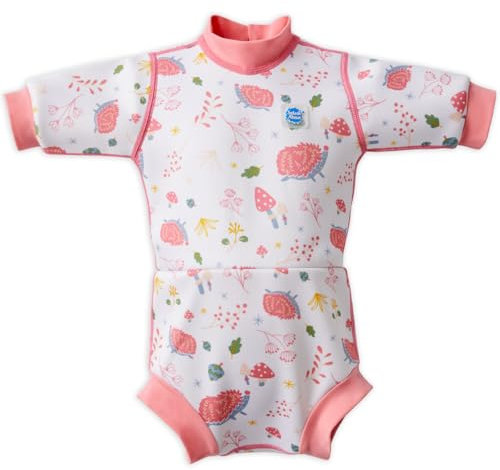 Splash About Baby Girls Happy Nappy Wetsuit One Piece Swimsuit, Forest Walk, 6-14 Months