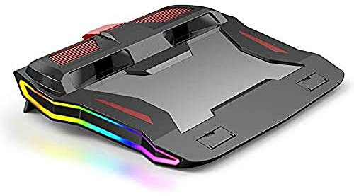 18 inch Gaming Laptop Cooler Cooling Pad Twin-Turbo Strong Wind Two Fan Two USB Port LED RGB Lighting Notebook Stand for Laptop Base Laptop Cooling Pad
