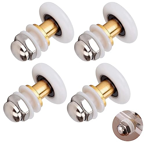 Cuscinetti Box Doccia 20mm,Ruote Box Doccia,Rulli per Porta Della Doccia, 4 Pezzi Cuscinetti di Ricambio per Box Doccia/Ruote,Rotelle a Sfera di Ricambio in Acciaio per Ante Doccia a Scorrimento Kit