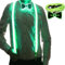 YeahBoom Bretelle LED e papillon da uomo fosforescenti,bretelle luminose a LED,per festival musicale,festa in costume di Halloween, rave party,Natale,forniture per feste al neon fosforescenti