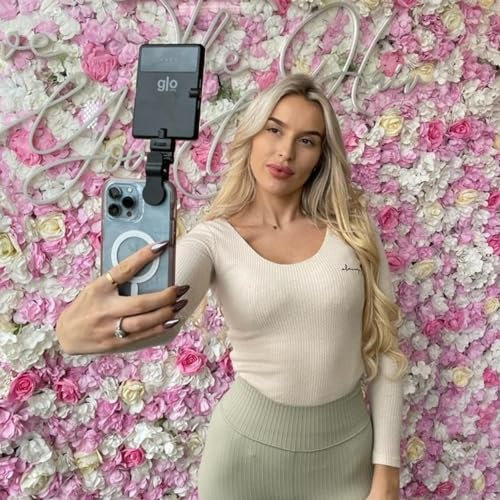 GloLamp Mini Pro Clip-On Selfie Light | 60 LED, 3 Colour Temps 2500-9000K, 10-Level Dimmable Brightness, USB-C 2000 mAh Rechargeable | Portable Video Light for Phone, Laptop, Makeup, Zoom, TikTok