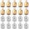 SUNNYCLUE 1 Box 50Pcs Tassel Caps Silver Gold Leather Cord Ends Cord End Caps Glue in Barrel End Caps Brass Tube Crimp Beads End Caps Thread Ends for Jewellery Making Bracelet Necklace DIY Supplies
