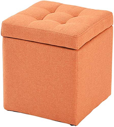 GArcan Gepolsterter Fußhocker, Aufbewahrung, Fußhocker, Würfelhocker, Sitzbank, Spielzeugkiste, Tablett, Organizer, Box, Hocker, Truhe, Schuhbank, Hocker, Sitz, Aufbewahrung, Fußhocker/Orange/30 *
