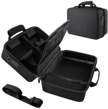 LeeQinersw Hard Shell Carrying Case for PS5 - Slim Travel Bag Compatible with PS5 Console, Storage Bag for PS5 DualSense Controllers, Headset and Gaming Accessories, Black