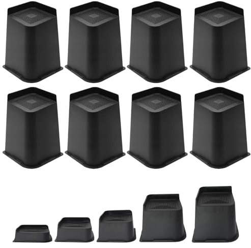MYMULIKE Möbelerhöhung 20,3 cm Heavy Duty Furniture Risers,L-förmiges Design Bett Lifts Blöcke für Couch Schreibtisch Sofa Tisch Bücherregal,Sofaerhöher Möbel-Hebepads bis zu 4400Lbs (5-20cm)