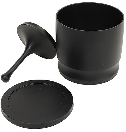 Kaffee Dosierring 58mm Kaffeedosierringe Presse Aluminiumlegierung Dosing Rings Press Kaffeepulver Exakten Abfüllen Ersatz Kaffeemühle Zubehör (Schwarz)