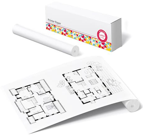 Phomemo Papier Feuille A4 for M832/M831/M833/M834/M835 Imprimante Thermique Portable A4, Ramette de Papier A4 216mm*6.5m for Imprimante Sans Encre Bluetooth A4, 2 Rouleaux Papier Imprimante A4 Blanc