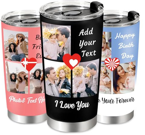 SECOGM 20OZ Personalised Coffee Travel Mug with Text Name Gifts for Men Women Insulated Travel Cup with Straw and Lid-Stainless Steel Travel Mug 20 Oz (3 Photo)