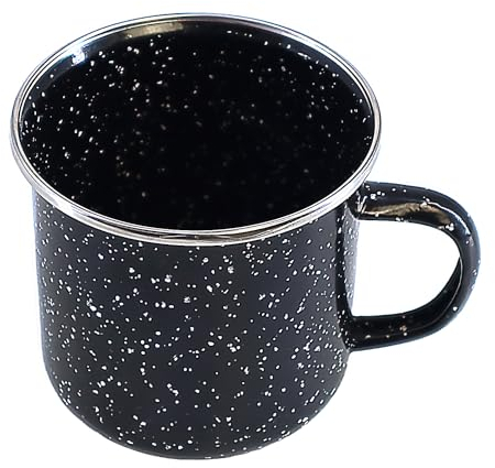 Navoys Enamel Camping Mug - Black, Heat Resistant, Ideal Accessory for Camping, Picnic, Hiking, Fishing (1, Mug)