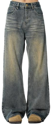 AVQX Y2K Unisex-Jeans mit lockerer Passform – Vintage Hip Hop Skaterhose für Tanz und Skateboard
