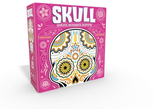 Asmodee: Skull, Brettspiel im Reisegröße, ab 10 Jahren, 2-4 Spieler, italienische Ausgabe