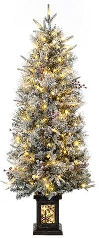 140cm Weihnachtsbaum Künstlich mit Warmweißer Beleuchtung 200 LEDs - Künstlicher Weihnachtsbaum mit 8 Einstellbare Modi und Europäischer Stecker, 4.5ft Tannenbaum Künstlich PVC mit Beckensockel