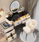 RAYACO Schminktisch mit beleuchtetem Spiegel, Schminktisch mit Schubladen und Hocker, Schminktisch-Set mit Ablageflächen, Schlafzimmer-Schminktische für Mädchen(WHITE100CM)