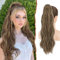 Sofeiyan Pferdeschwanz Haarteil mit Kordelzug, 56 cm Lang Gewellt Zopf Pferdeschwanz Haarverlängerung Synthetik Natürliches Kordelzug Pferdeschwanz Verlängerung für Frauen, Braun und Blond