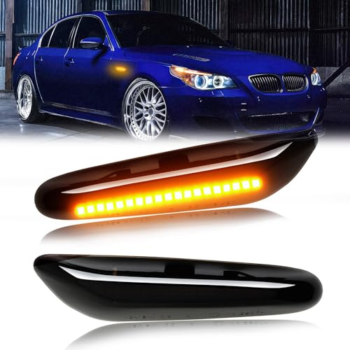 DREAMIZER Auto Seitenblinker, 2 Stück Auto Seitenmarkierung Signal Licht mit Canbus Fehlerfrei 18 LEDs 2835 SMD kompatibel mit 1er E81 E82 E87 E88 3er E46 E90 E91 E92 E93 5er E60 E61 X1 E84 X3 E83