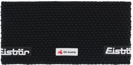 Eisbär Jamie Ski Austria Stirnband schwarz – Grobstrick, 13,5 cm Höhe, Recyceltes Fleece-Innenband, Merino-Mix (Mulesingfrei) – Damen & Herren Stirnband für Winter & Outdoor
