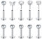 Briana Williams 10er Edelstahl 6mm Lippenpiercing Stecker eingefügt mit Kugel Ohr Tragus Labret Helix Piercing Schmuck Stern Schmetterling