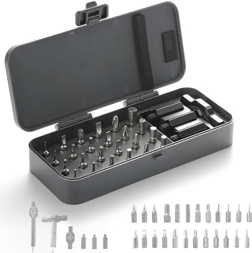 24 in 1 Screwdriver Set, Ratchet Screwdriver Magnetic Screwdriver Set Ratchet Wrench S2 Magnetic Bits, Detachable T Handle