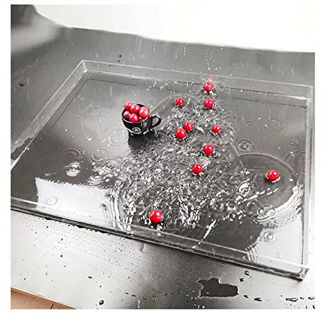 Acryl Foto Posing Props Vitrine für kreative Fotografie Klar Flach Wassertank Tablett für schwimmende Foto Requisiten Tragbare Aufbewahrungsbox für Lebensmittel und Kosmetikartikel