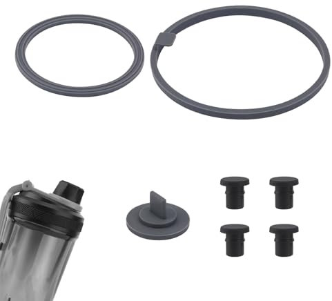 7 Pcs Gasket Replacement for VOLTRX Electric Protein Blender Shaker Bottle 24 oz, with 4 Pcs Anti-Slip Stopper, Silicone Seal Ring Leak-Proof Gasket Part Accessories for Spout Lid Top Cover Cap