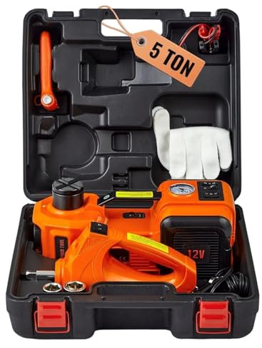 sollevatore Cric Elettrico per Auto, Cric Idraulico da 5 Ton/11023 LBS con Avvitatore Elettrico, Sollevatore per Auto Portatile con sollevatore auto