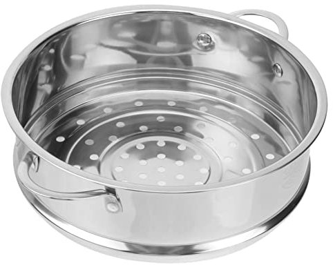MOLUCKFU Dampfkorb Aus Dampfgareinsatz Mit Griffen Für Lebensmittel Küchendampfgarer Für Knödel Und Dampfbrötchen Silber