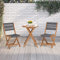 OC Orange-Casual Bistro Set, Balkonmöbel klappbar, Balkon Set aus 2 Stühle & Tisch, Sitzgruppe mit Seil Rücklehne, Keine Montage erforderlich, 3-TLG Sitzgarniture für Balkon, Garten, Hinterhof, Grau