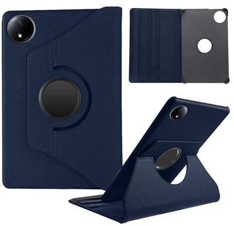 Laywaam Hülle Kompatibel mit Xiaomi Redmi Pad SE 8.7 Zoll 2024 Modell, 360° Drehbar Multi-Winkel PU Leder Schutzhülle Tasche