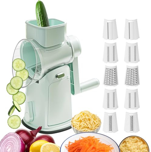 Gcerfby schneider,Rotierendes Reibeeisen Für Obst Und - Handkurbel Küchenhelfer Schneidwerkzeug Für Tomate Kartoffel Kohl Karotte Zwiebel Käse Gurke
