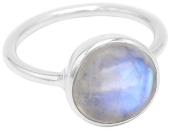 GOMTI JEWELS Women's Moonstone Ring – Genuine Moonstone in 925 Sterling Silver, Handmade Birthstone Jewelry (8)