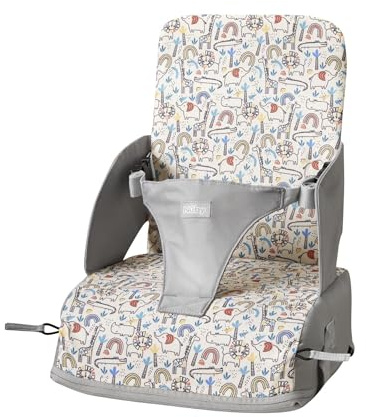 Nuby Rialzo Sedia Pieghevole Portatile, con Tasca, 6+ Mesi, Safari