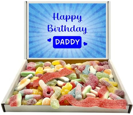 Daddy Happy Birthday Popular Quality Pick n Mix Sweets Letterbox Gift Selection with Matching Gift Card (400g Fizzy Mix)