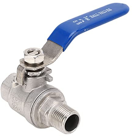 Jeffergarden Kugelhahn mit Vollem Durchgang, Edelstahl 304, Auslaufsichere Abdichtung, 3/8 Zoll Außen- und Innengewinde, Ideal für Gärten und Pumpen