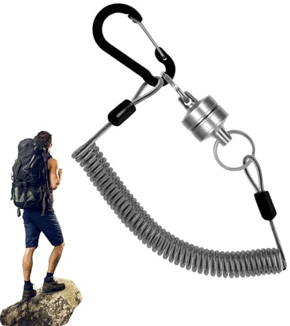ycezw Edelstahl-Magnet: Teleskop-Magnet-Schlüsselanhänger, Karabiner mit Schlüsselband-Stil mit langlebiger Outdoor-Funktion | Camping für Wandern Bergsteigen Flugreisen
