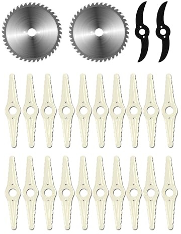 WeGofly Rasentrimmer Zubehör-2x 160MM Metallklinge，2X 150MM Sägeblatt，2x18cm Kunststoffmesser (gelten für WEG21A) (Klingenkombination)