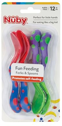 Nuby Spoons and Forks - 4 Count | Girls