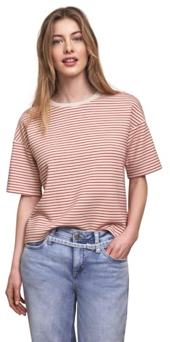 Damen Fein gestreiftes Scuba T-Shirt