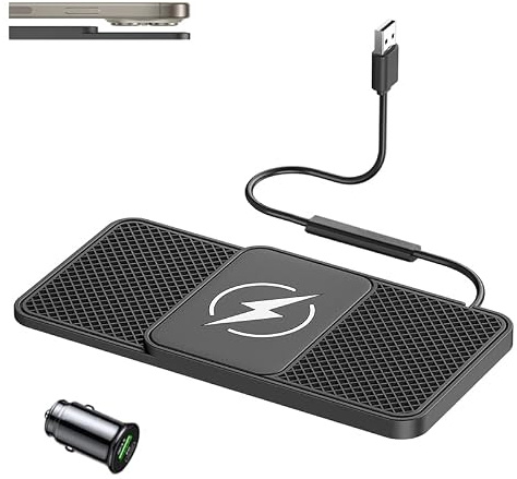 HBANMK Wireless Ladepad Auto für Land Rover Range Rover Sport 2019 2020 2021 2022-2026, 20W Schnellladung, Handy Ladegerät, rutschfeste Oberfläche, Stabile Platzierung, Direkt Laden,B USB 30cm