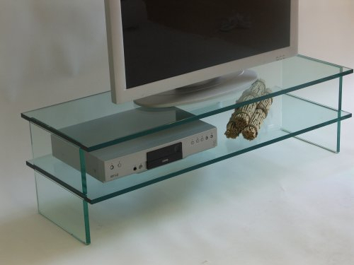 Paul Snajdar Glas TV Lowboard Konsole ZAPPING 110 cm 1 Fach Möbel aus Klarglas
